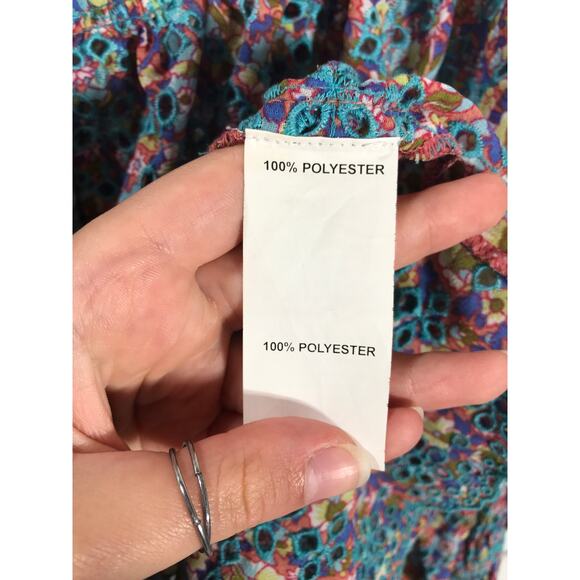 Ramy Brook Top Blouse Embroidered Eyelet Oakleigh Printed Off Shoulder - Picture 9 of 11